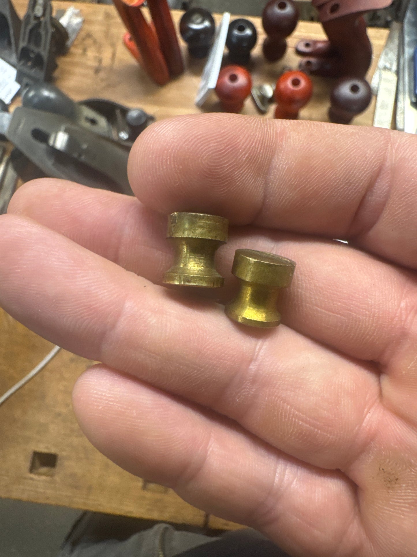 Hourglass style brass barrel nuts