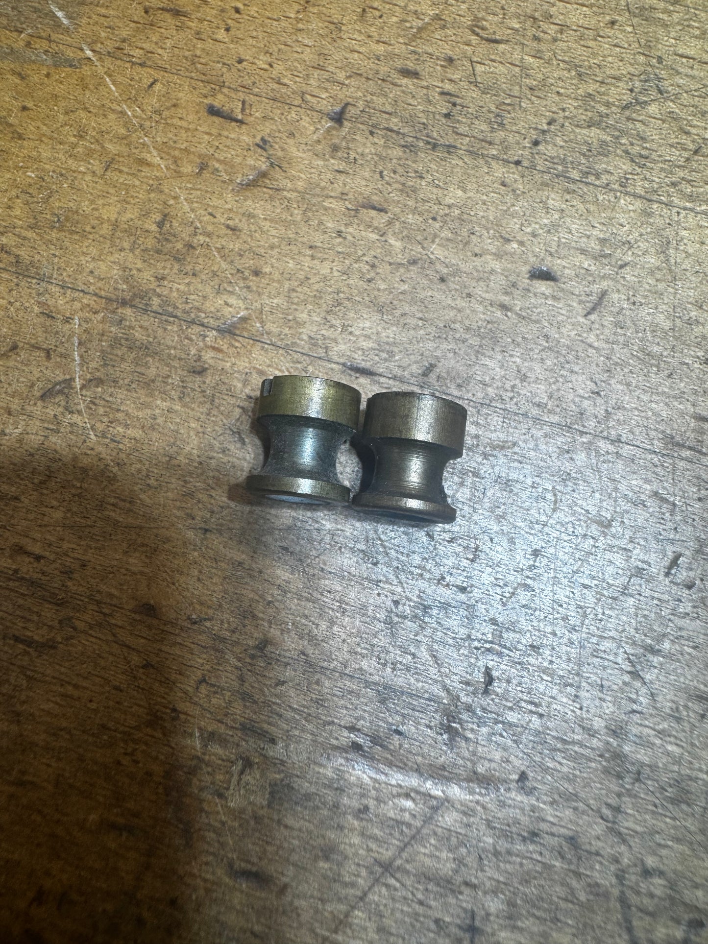 Hourglass style brass barrel nuts