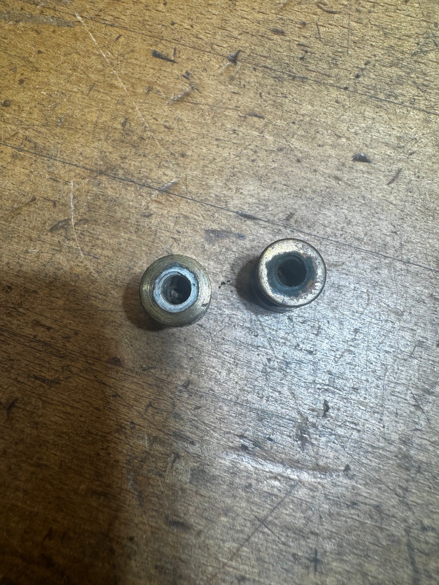 Hourglass style brass barrel nuts