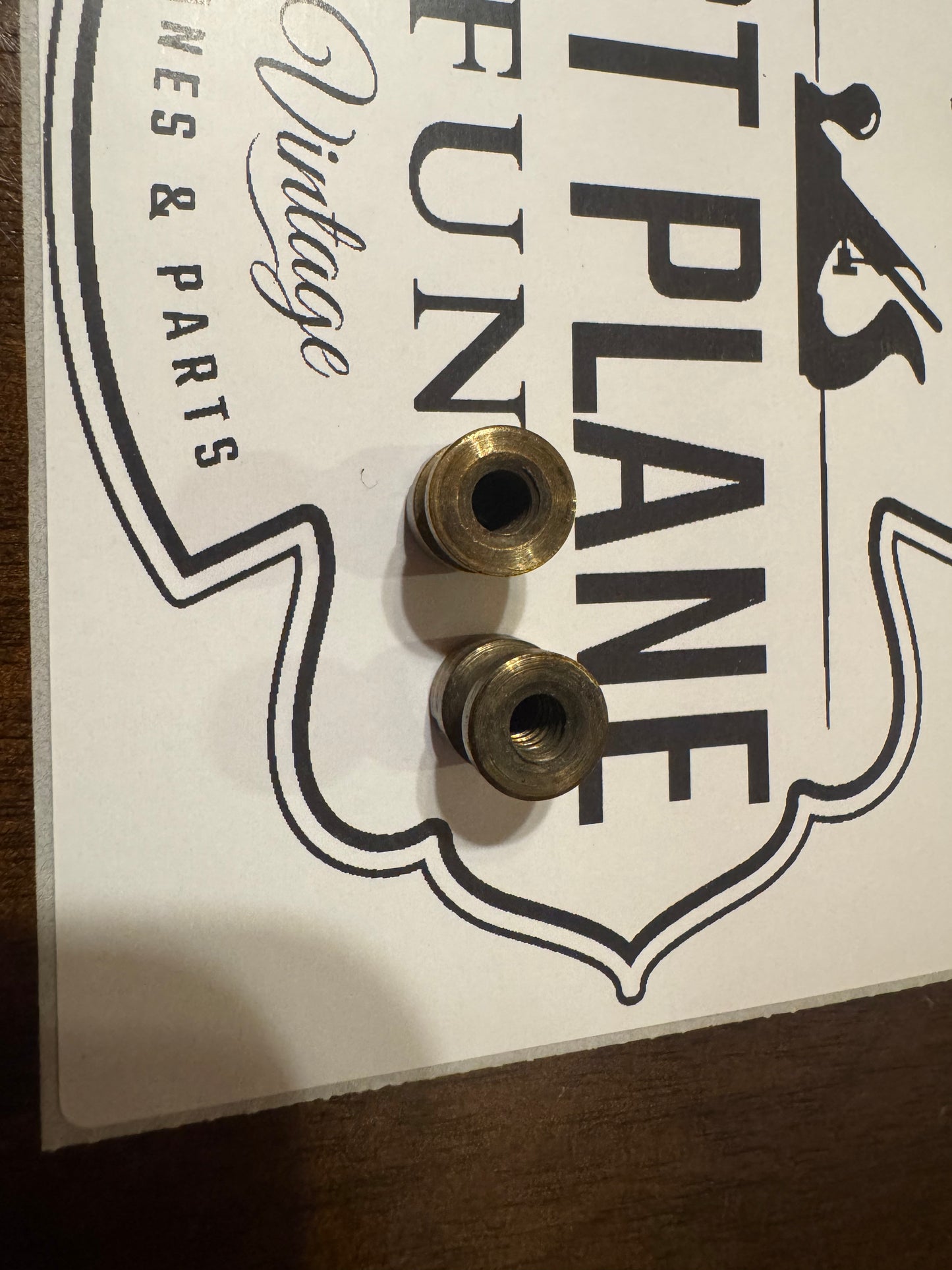 Hourglass style brass barrel nuts - 2 available, priced individually