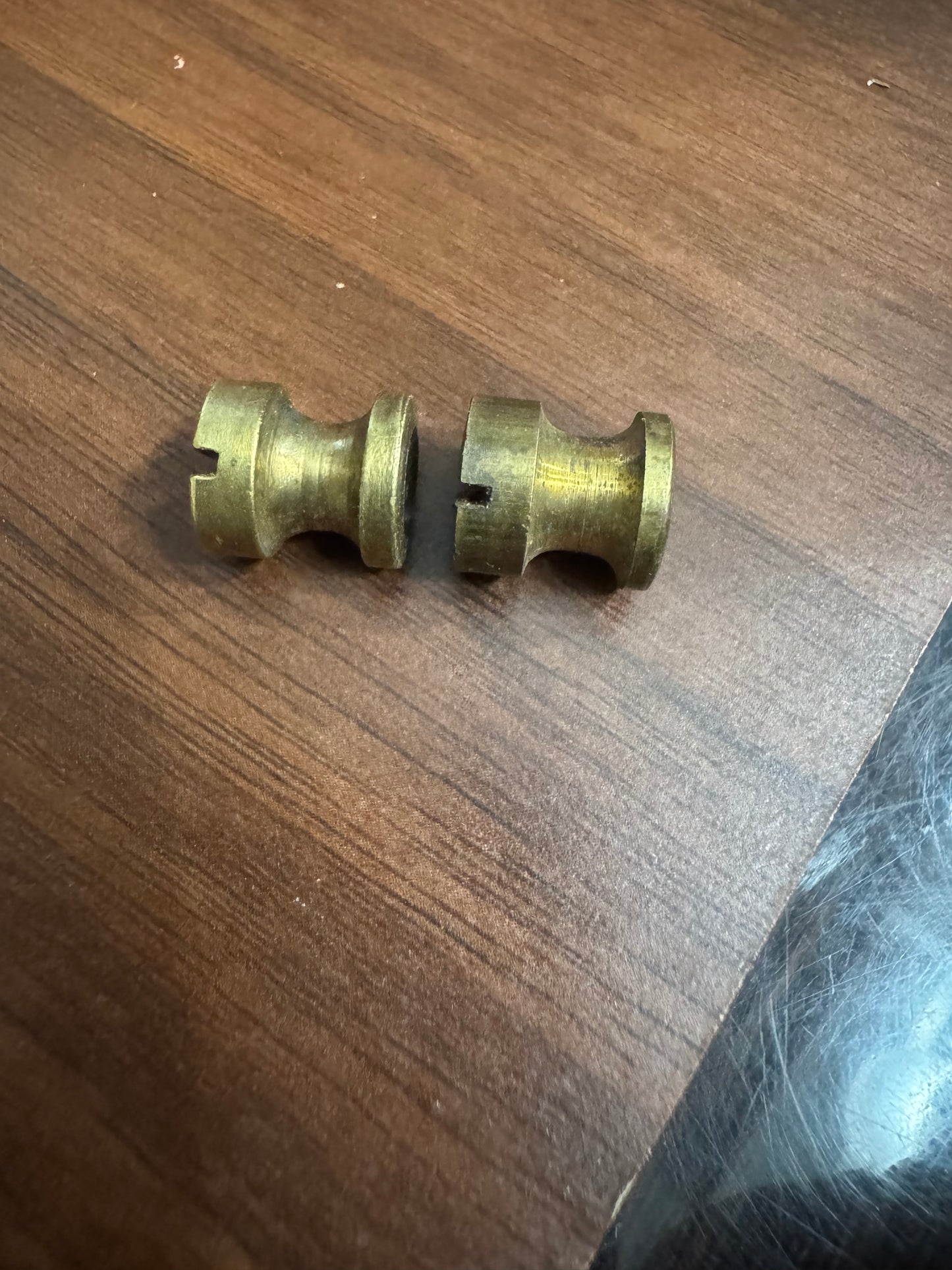 Hourglass style brass barrel nuts