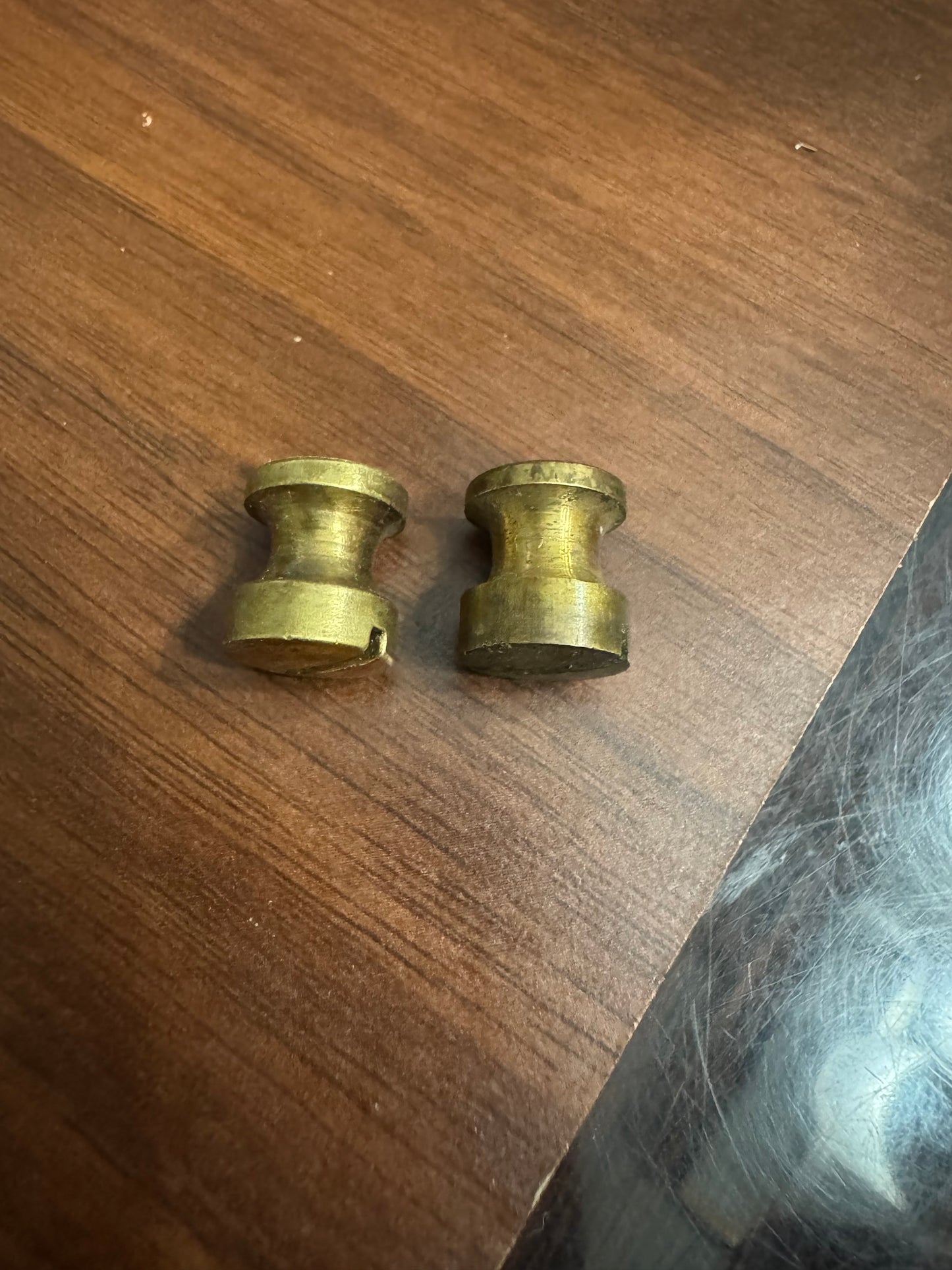 Hourglass style brass barrel nuts