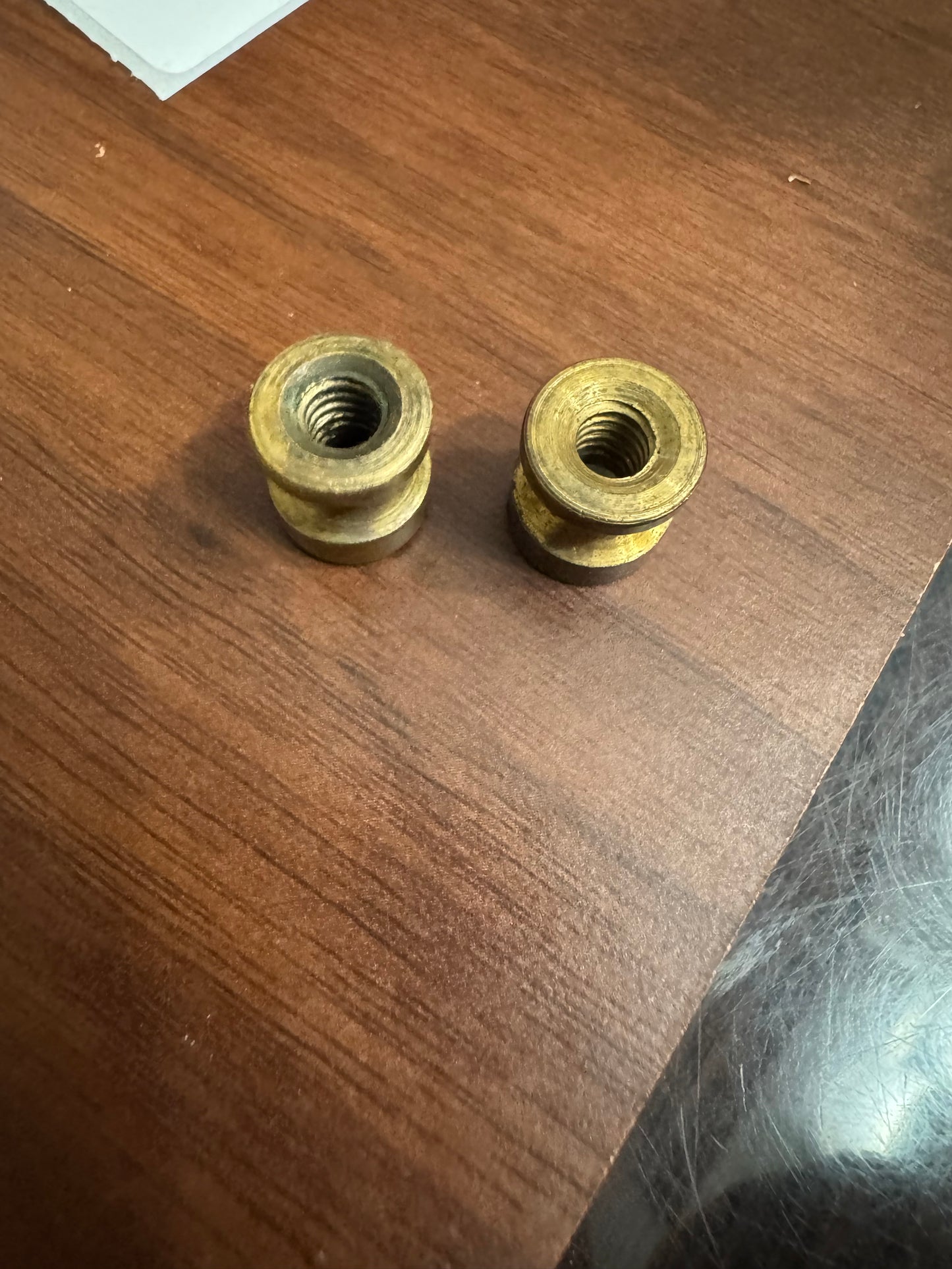 Hourglass style brass barrel nuts