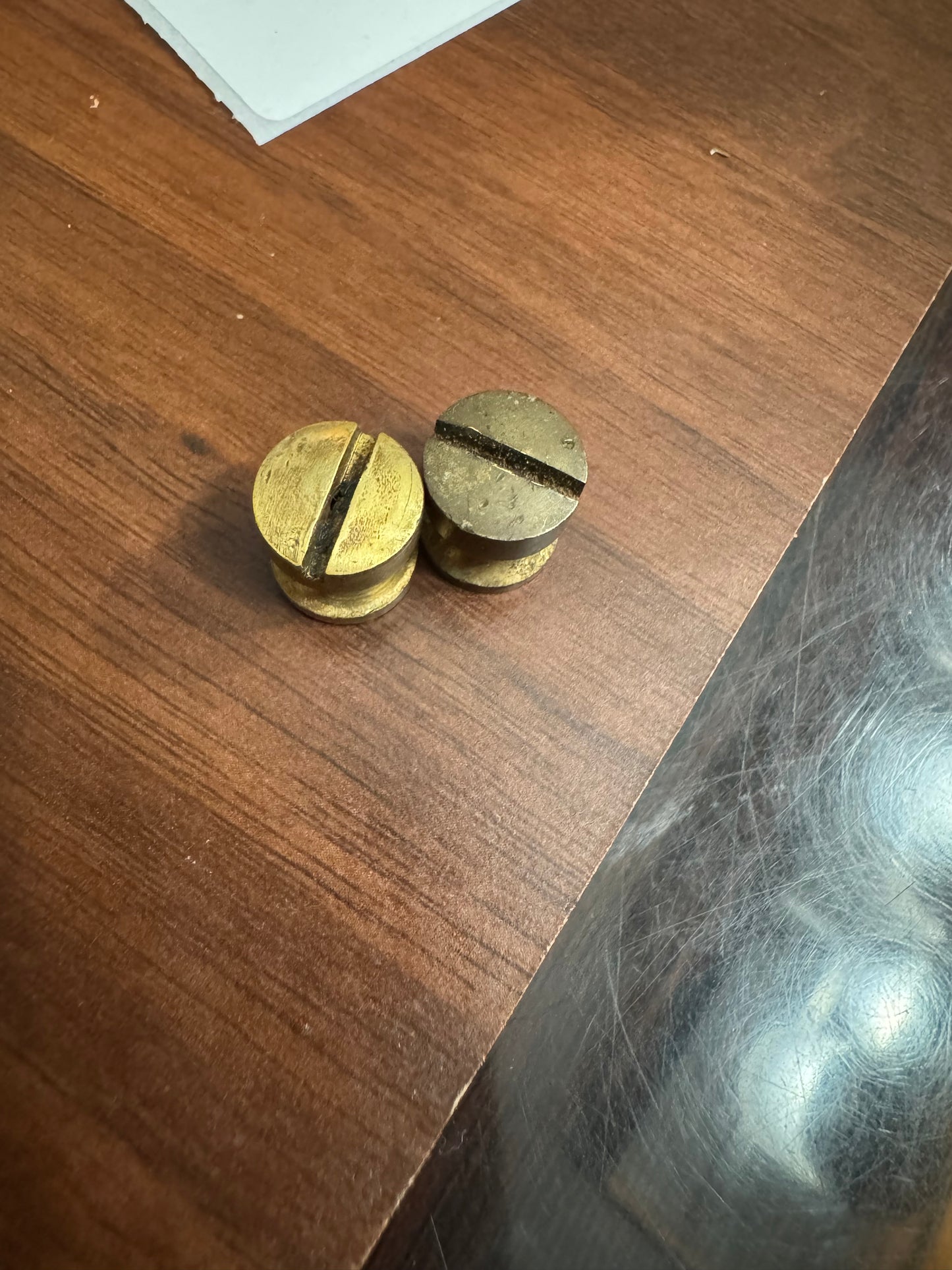 Hourglass style brass barrel nuts